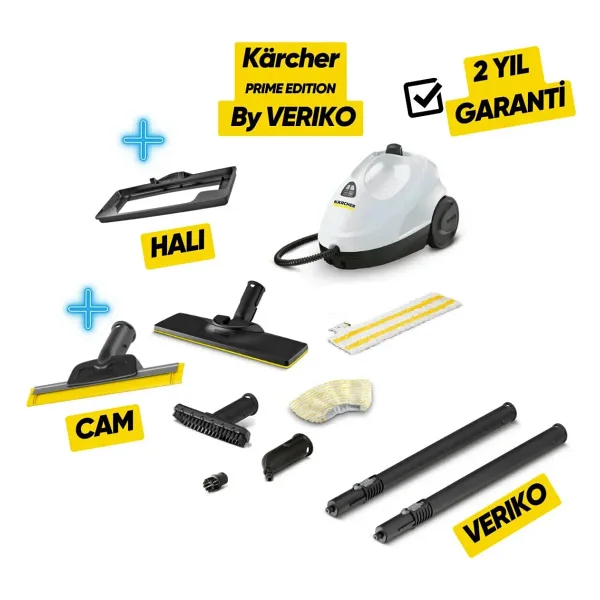 Karcher Sc 2 Easyfix Plus Paket Buharlı Temizlik Makinesi Halı, Cam Başlığı Dahil - Beyaz Renk