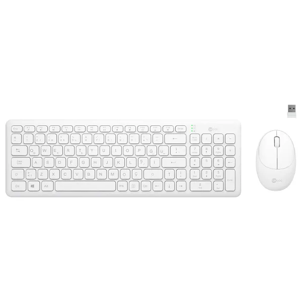 Lenovo lecoo KW204 Beyaz Kablosuz Klavye Mouse Seti