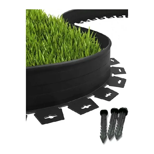 Lux Garden Çim Ayırıcı 15 M Siyah Çim Sınırlayıcı Taş Toprak Ayıracı Çim Ayracı Çim Ayırıcı Bariyeri