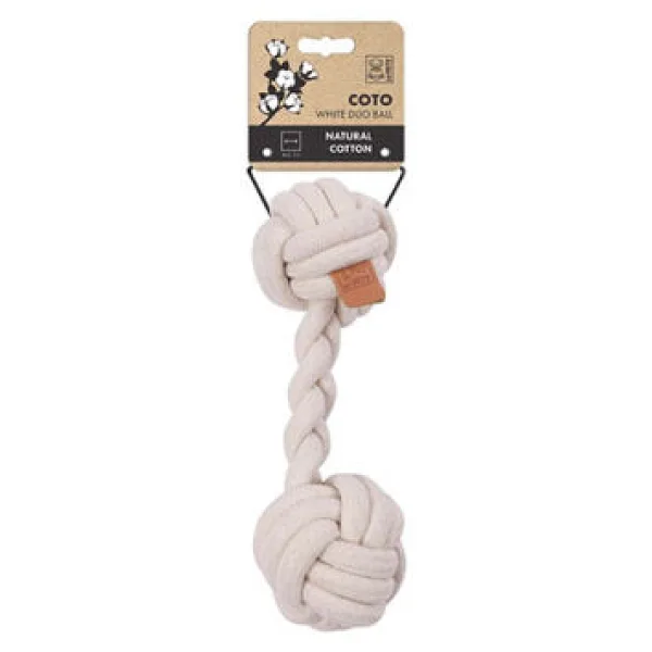 M-Pets Coto Duo Ball 28 cm Örgü Beyaz Köpek Oyuncağı