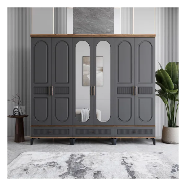 MONZIO Libra 6 Kapaklı Çekmeceli Gardırop %100 MDF
