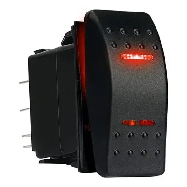 ON-OFF Kırmızı Işıklı Anahtar 5-Pin 12V-24V