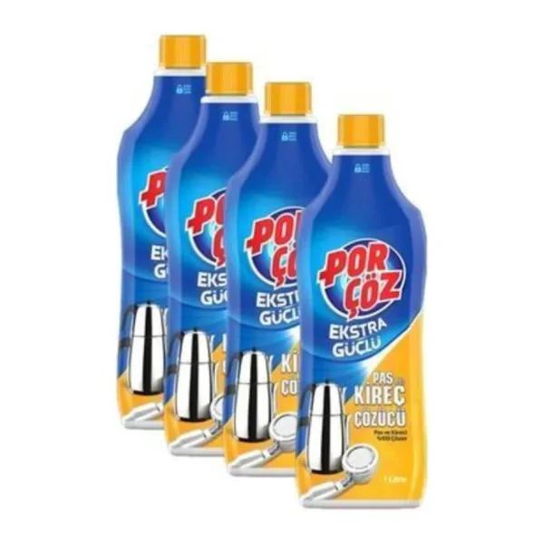 Porçöz Ekstra Güçlü Pas ve Kireç Çözücü 1 lt 4'lü