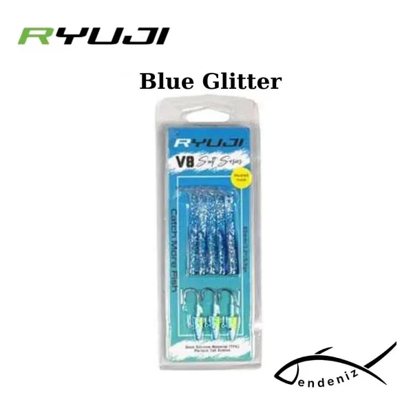 Ryuji V8 10CM 10GR Silikon Yem - White Silver
