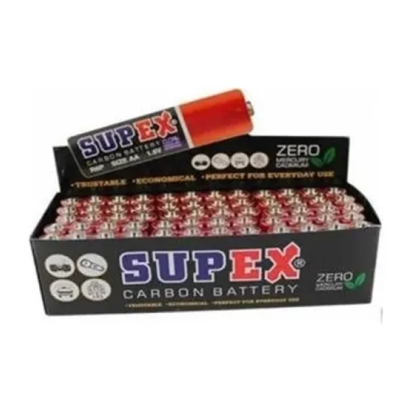 Supex R6 1.5 V 60'lı Çinko Karbon AA Kalem Pil