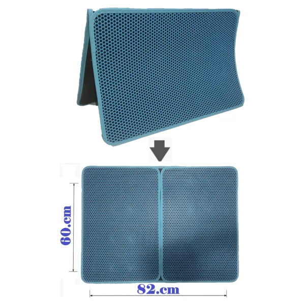 TİNEKE BÜYÜK BOY Elekli Kedi Tuvalet Önü Paspası katlanabilir 82 X 60 Cm TURKUAZ