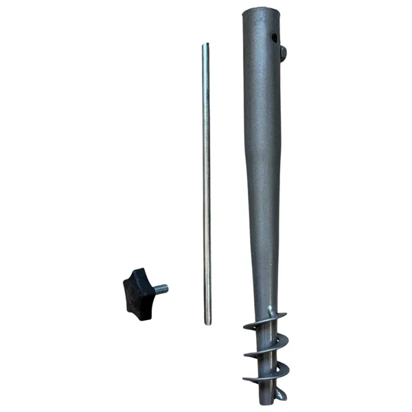 Tok Pazar Burgulu Metal Sıkma Aparatlı Plaj Şemsiye Kazığı 32 cm