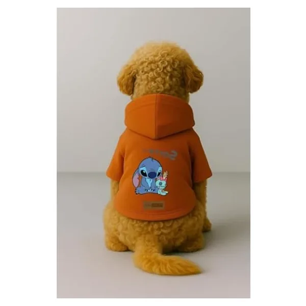 Turuncu Renk Kapüşonlu Hoodie, Polarlı Köpek Ve Kedi Kıyafeti