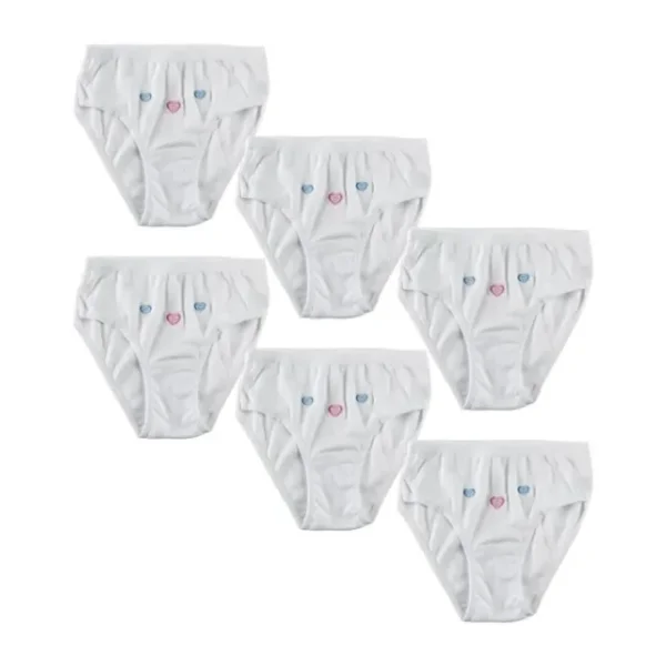Tutku 6'Lı Paket Kız Çocuk Beyaz Külot Beyaz 5 Yaş