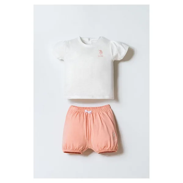 U.s. Polo Assn. Kız Bebek Beyaz Şort Takım
