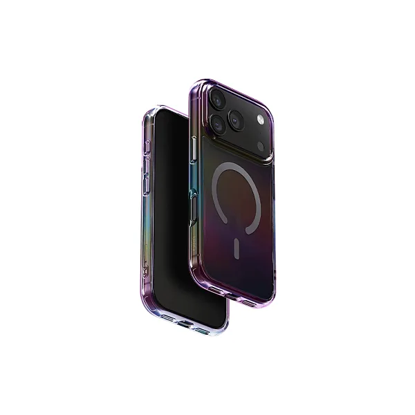 Uniq Iridescia İphone 17 Pro Max Magsafe Uyumlu Rainbow Telefon Kılıfı - Siyah