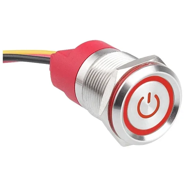 WD19T-P2-EC 19mm Dokunmatik Touch Metal Buton - Kırmızı