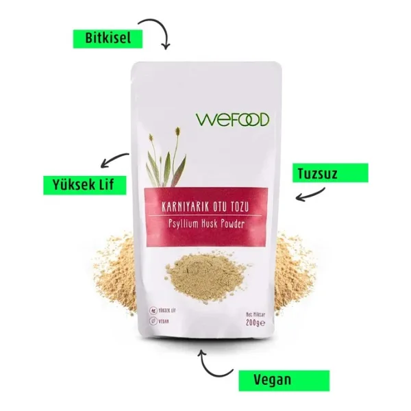 Wefood x 2 Adet Karnıyarık Otu (Psyllium) Tozu 200 gr - 400 gr