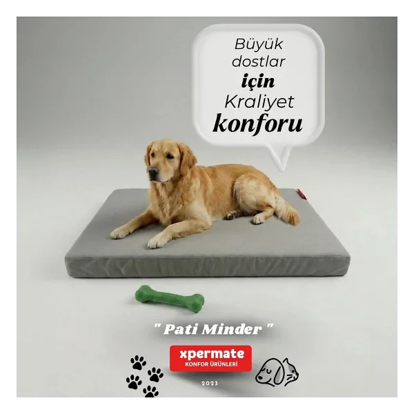 XPERMATE Patiminder Köpek Yatağı Büyük Irk Köpek Yatağı Büyük Köpek Yatakları 80 x 120 cm - Antrasit - 120 x 80 cm