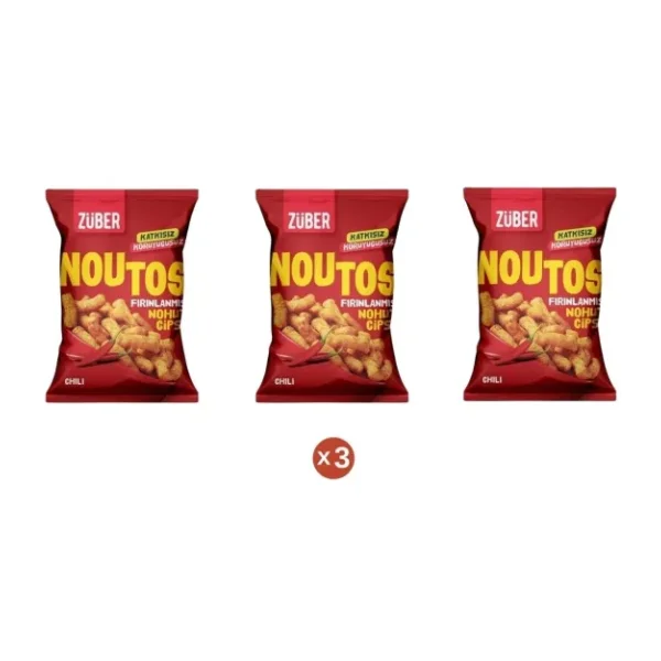 Züber Noutos Fırınlanmış Nohut Cipsi Chili 55 gr (3 Adet)