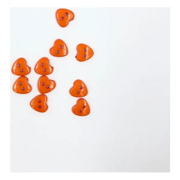 10 Adet 12 Mm Kalp Düğme (TURUNCU)