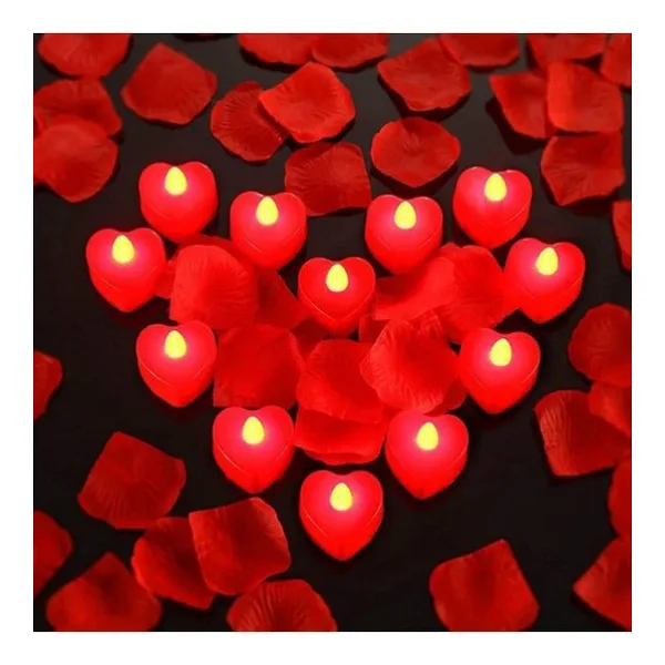 12 Adet Kalpli Led Mum Tealight Mum Kırmızı Işık Pilli Piller Dahil