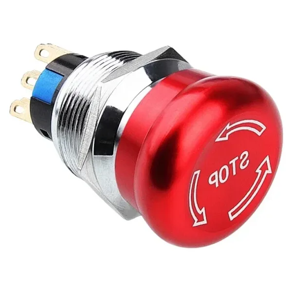 22M-Q1 22mm Metal Acil Stop Butonu 2NO+2NC - Logolu