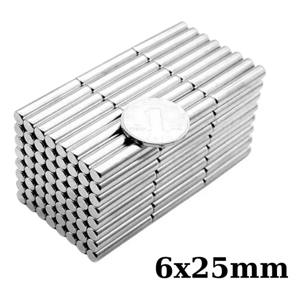 6x25mm Neodyum Güçlü Mıknatıs - Neodim Magnet