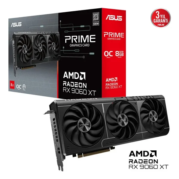 ASUS PRIME-RX9060XT-O8G AMD RADEON RX9060XT 8GB GDDR6 128bit 1xHDMI 2xDP EKRAN KARTI