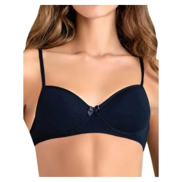 Bestin Kadın Siyah Desteksiz Yumuşak Kaplı Balensiz Alıştırma Sütyeni, 60B, SC853LX-869SC0318268