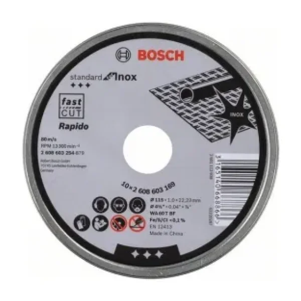 Bosch 115 x 1,0Mm Standard For Inox Rapido 10'lu 2608603254