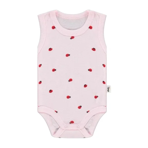 Civil Baby Uğur Böceği Empirme 0-48 Ay Çıtçıtlı Badi - Pembe 3-4 Yaş