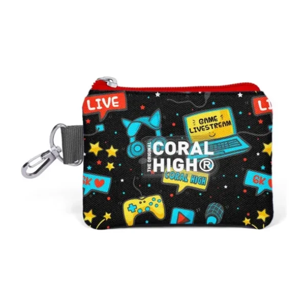Coral High Kids Siyah Mavi Gamer Desenli Bozuk Para Çantası 21918