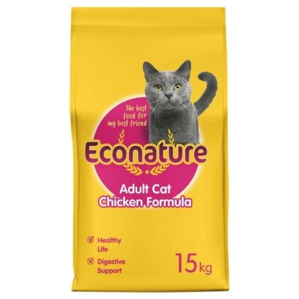 Econature Tavuklu Yetişkin Kedi Maması 15KG Ekonomik Mama Segmenti ile Sağlıklı Beslenme