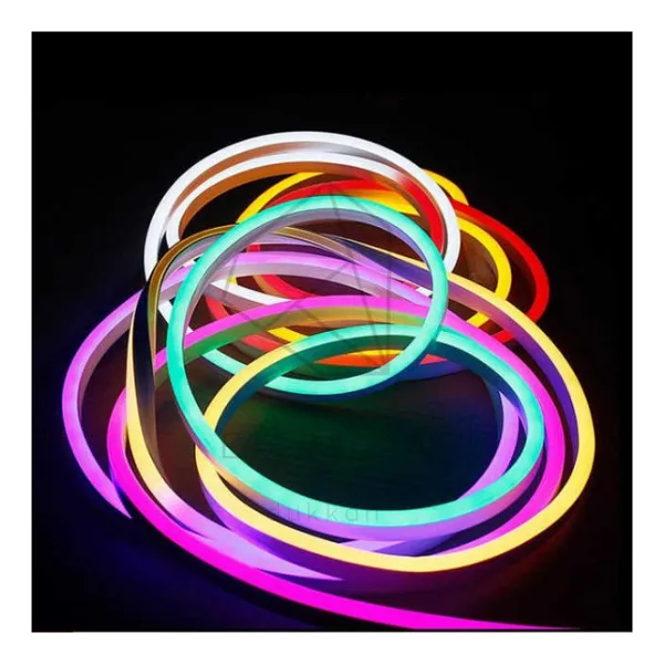 Ema Dükkan 12V RGB Neon Led 5 Metre RGB Neon Şerit Led 16 Renkli Kumandalı Animasyonlu RGB Neon Led Şerit