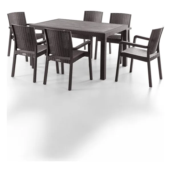 Evdemo King 6 Kişilik Rattan Bahçe & Balkon Takımı