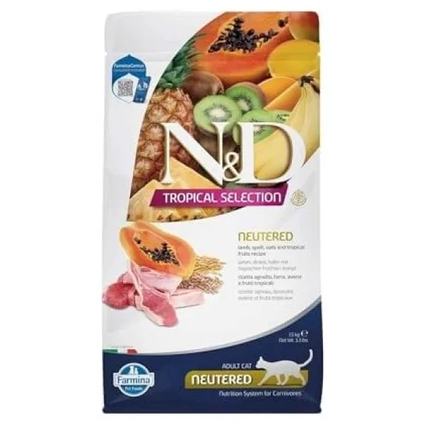 Farmina Pet Foods N&d Kuzu Etli ve Meyveli Kısırlaştırılmış Kedi Maması 1,5 kg - 0,01 gr