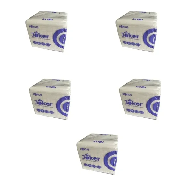 Focus Joker Masaüstü Tek Çek V Katlama Kağıt Dispenser Peçete - 2 Kat - 250 Adetlik 5 Paket