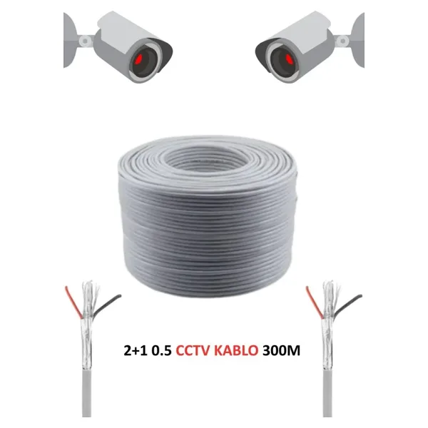 Fury 2+1 0.50MM Cctv Kablo Güvenlik Kamera Kablo 300M Metre