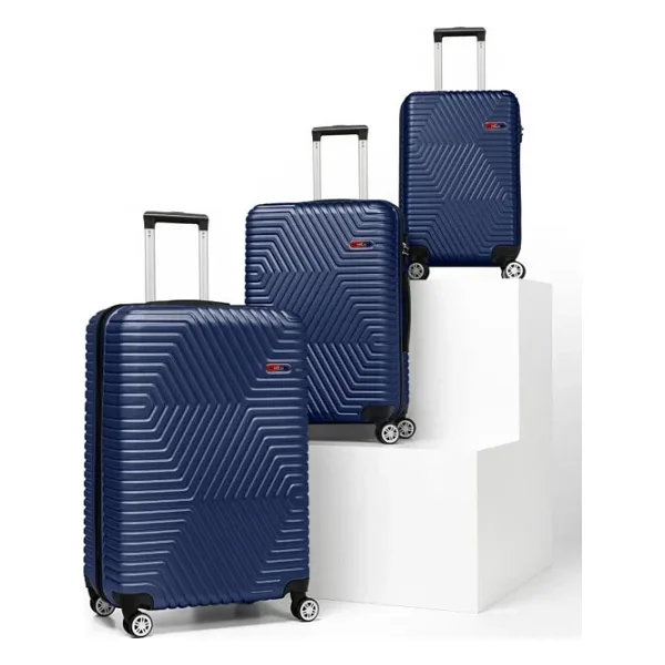 G&d Polo Suitcase Abs 3'lü Lacivert Lüx Valiz Seyahat Seti 600.04-SET - 3'lü set
