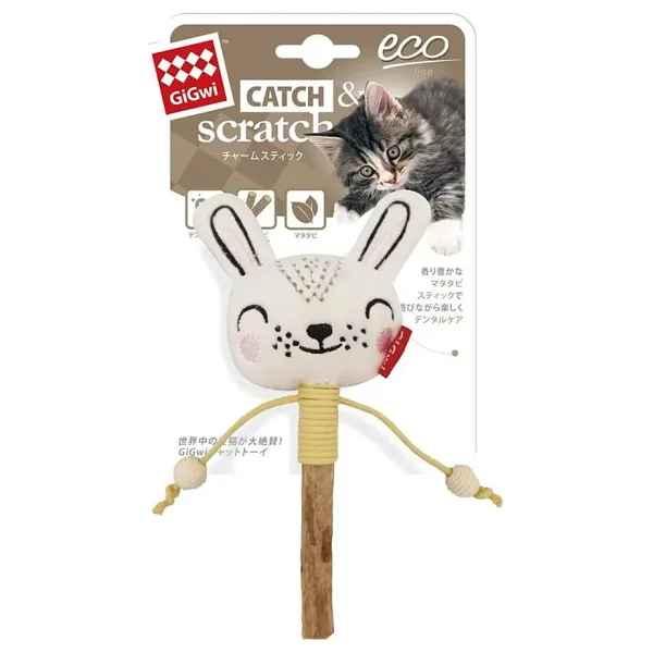 Gigwi Stick Ahşap Tavşan Kedi Oyuncağı