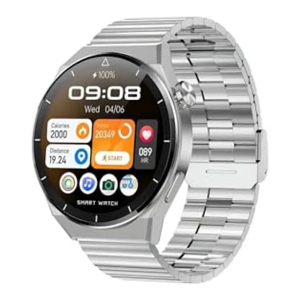 GT3 Max Elegant Smart Watch GT3 Max Elegant Erkek Akıllı Saat Deri-Metal-Silikon 3 Kordonlu