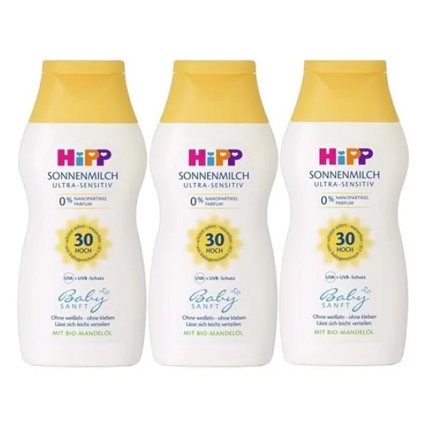 Hipp Babysanft Spf 30 200 ml 3 Adet Bebek Güneş Sütü