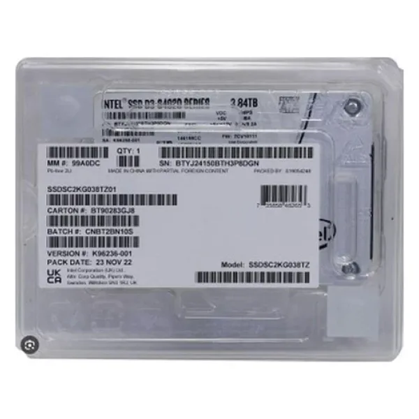 Intel D3-S4620 3.84TB Sata SSD SSDSC2KG038TZ01