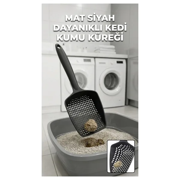 Küçük Delikli İnce Taneli Kedi Kumu Küreği - Dayanıklı, Ergonomik, Hijyenik Temizlik Küreği