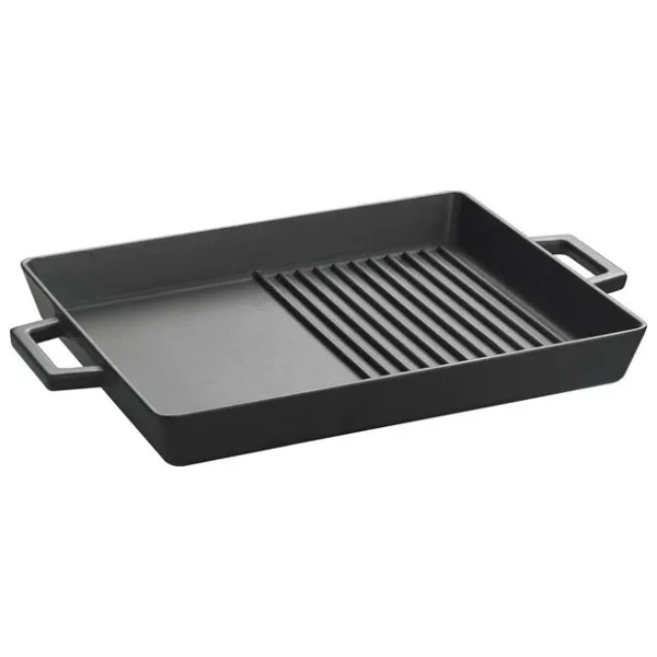 Lava Hibrit Yekpare Çift Kulplu Dikdörtgen 26x32 cm Döküm Izgara Tava