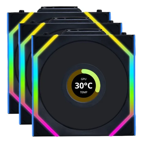 Lian Li UNI FAN SL Wireless LCD 120 G99.12SLLCD1W3B.00 Siyah 3'lü 12 cm Kasa Fanı