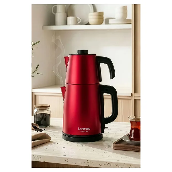 Lorenzo Teazen 2in1 LRZ-1023 Kırmızı Çelik Çay Makinesi