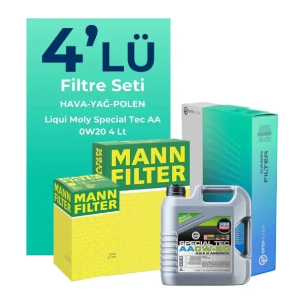 MANN Honda Accord 1.5 Benzin Filtre Bakım Seti Liqui Moly Motor Yağlı (2021-2024) 4 Lü