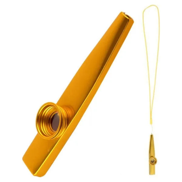 MK-02Y Metal Kazoo İp Askılı Alüminyum Alaşım Sarı