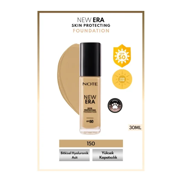 Note New Era Skin Protecting Hyaluronik Asitli SPF 50 150 Medium Beige 30 ml Likit Fondöten