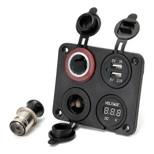 Oto Çakmak, Dişi Çakmaklık Soketi, Voltaj Göstergesi ve 2x5V USB Marine Panel