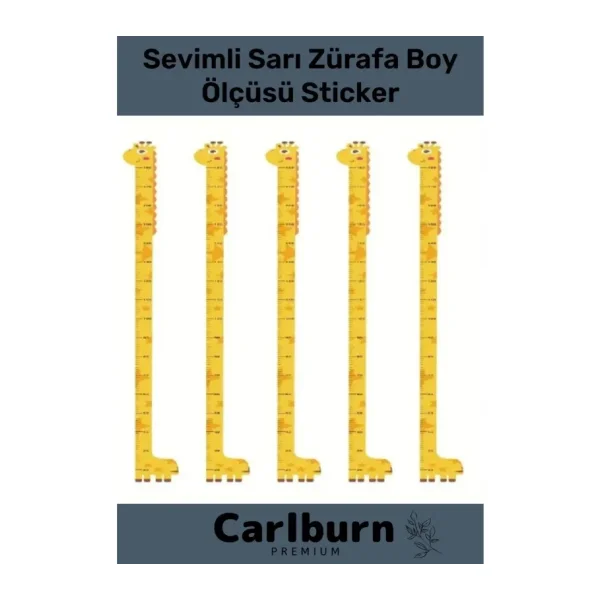Özel Üretim İz Bırakmayan Çift Taraflı Bantlı Silinebilir Ev Sevimli Sarı Zürafa Boy Ölçüsü Sticker