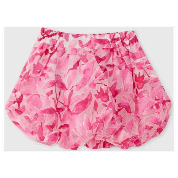 Panço Kız Bebek Desenli Pembe Balon Etek