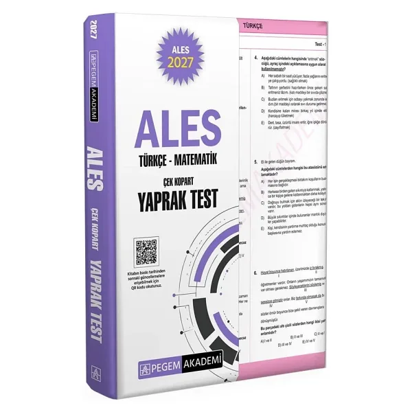 Pegem Yayınları 2027 ALES Türkçe-Matematik Çek Kopart Yaprak Test